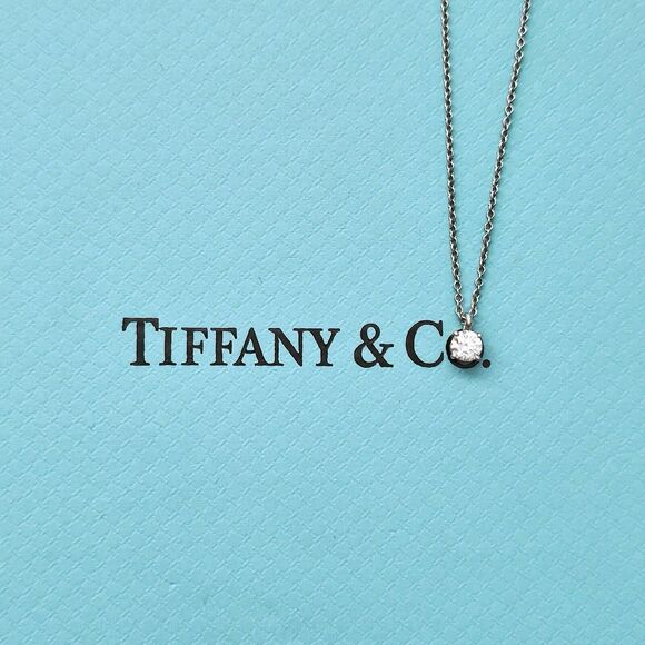 Tiffany & Co. Jewelry - 🩵SOLD🩵Tiffany & Co. Round Diamond Solitaire 0.25 ct Platinum Chain Necklace